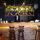 GobekUsa Country Bronze Birdcage Island Light with Bird and Faux Ivy - 4-Bulb Bar Suspension