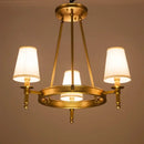 GobekUsa Country Fabric Chandelier: Wrought Iron Bedroom Kitchen Living Room Ceiling Light