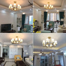 GobekUsa Country Fabric Chandelier: Wrought Iron Bedroom Kitchen Living Room Ceiling Light