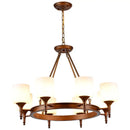 GobekUsa Country Fabric Chandelier: Wrought Iron Bedroom Kitchen Living Room Ceiling Light