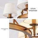 GobekUsa Country Fabric Chandelier: Wrought Iron Bedroom Kitchen Living Room Ceiling Light