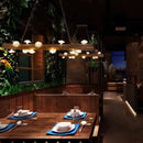 GobekUsa Country-style Mushroom Chandelier with 12 Wooden Bulbs for Indoor Pendant Lighting