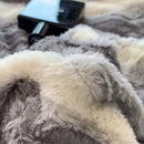 GobekUsa Cozy Faux Fur Bedding Set: Gradient Rabbit Fur Plush Cover Sheet Pillowcases