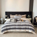 GobekUsa Cozy Faux Fur Bedding Set: Gradient Rabbit Fur Plush Cover Sheet Pillowcases