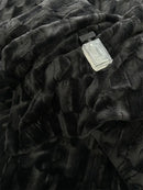 GobekUsa Cozy Faux Rabbit Fur Bedding Set in Black & Grey: Duvet, Sheets, Pillowcases