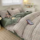 GobekUsa Cozy Nordic Plaid Bedding Set - Queen/King Size
