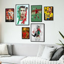 Modern red & green cr7 self-adhesive art poster bedroom decor by Decorbites