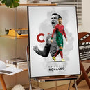 Modern red & green cr7 self-adhesive art poster bedroom decor by Decorbites