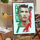 Modern red & green cr7 self-adhesive art poster bedroom decor by Decorbites