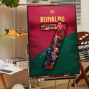 Modern red & green cr7 self-adhesive art poster bedroom decor by Decorbites
