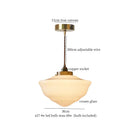 GobekUsa Cream Glass LED Pendant Brass Hanging Lamp for Kitchen Restaurant Living Room
