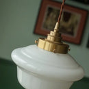 GobekUsa Cream Glass LED Pendant Brass Hanging Lamp for Kitchen Restaurant Living Room