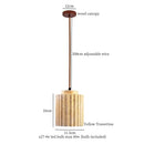 GobekUsa Cream Glass LED Pendant Lights Modern Wood Yellow Travertine Pendant Lamp