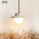 GobekUsa Cream Stone Chandelier Pendant Lamp - Nordic Style Bedroom Hanging Light