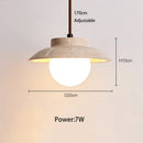 GobekUsa Cream Stone Chandelier Pendant Lamp - Nordic Style Bedroom Hanging Light