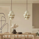 GobekUsa Creamy Wind LED Chandelier: Nordic Wabi Sabi Style for Dining Room, Bedroom, & Bar