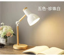Nordic mint green wooden table lamp bedroom eye protection light by Decorbites