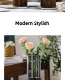 Creative retro glass vase with wood base for living room by Decorbites