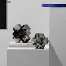 GobekUsa Cross Crystal Geometric Glass Sculpture Desk Decoration Frosted Square Statue