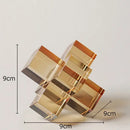 GobekUsa Cross Crystal Geometric Glass Sculpture Desk Decoration Frosted Square Statue