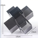 GobekUsa Cross Crystal Geometric Glass Sculpture Desk Decoration Frosted Square Statue