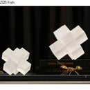 GobekUsa Cross Crystal Geometric Glass Sculpture Desk Decoration Frosted Square Statue