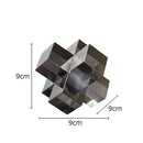 GobekUsa Cross Crystal Geometric Glass Sculpture Desk Decoration Frosted Square Statue
