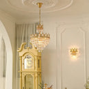 GobekUsa Crown Crystal Chandelier LED Pendant Light for Living Bedroom