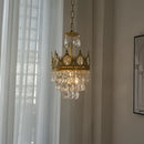 GobekUsa Crown Crystal Chandelier LED Pendant Light for Living Bedroom