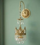 GobekUsa Crown Crystal Chandelier LED Pendant Light for Living Bedroom