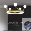 GobekUsa Crown LED Chandelier: Elegant Ring Lustre Pendant Light for Kids Room