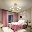 GobekUsa Crown LED Chandelier: Elegant Ring Lustre Pendant Light for Kids Room