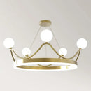 GobekUsa Crown LED Chandelier: Elegant Ring Lustre Pendant Light for Kids Room