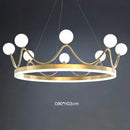 GobekUsa Crown LED Chandelier: Elegant Ring Lustre Pendant Light for Kids Room