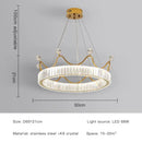 GobekUsa Crown Petal LED Crystal Chandelier - Luxury Nordic Design for Girls' Bedroom