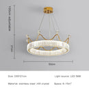 GobekUsa Crown Petal LED Crystal Chandelier - Luxury Nordic Design for Girls' Bedroom