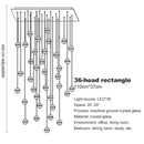 GobekUsa Crystal Ball Chandelier: Stylish Meteor Shower Lighting for Restaurant, Bar, and Home