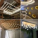 GobekUsa Crystal Ball Chandelier: Stylish Meteor Shower Lighting for Restaurant, Bar, and Home