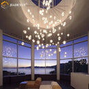 GobekUsa Crystal Ball Chandelier: Stylish Meteor Shower Lighting for Restaurant, Bar, and Home