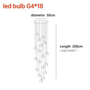 GobekUsa Crystal Ball Chandelier: Long Adjustable Staircase Pendant Light perfect for Home & Restaurant