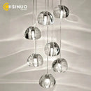 GobekUsa Crystal Ball Chandelier: Long Adjustable Staircase Pendant Light perfect for Home & Restaurant