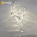 GobekUsa Crystal Ball Chandelier: Long Adjustable Staircase Pendant Light perfect for Home & Restaurant