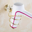 Decorbites crystal bathroom gold spiral stand hair dryer holder by Decorbites