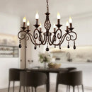 GobekUsa Crystal Black Chandelier: Elegant Iron Ceiling Light for Bedroom, Dining Room, Study & Children's Room