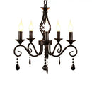 GobekUsa Crystal Black Chandelier: Elegant Iron Ceiling Light for Bedroom, Dining Room, Study & Children's Room