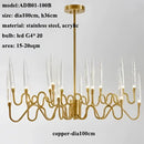GobekUsa Crystal Branch Chandelier: Nordic LED Pendant Light for Home Décor & Wedding Lighting