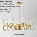 GobekUsa Crystal Branch Chandelier: Nordic LED Pendant Light for Home Décor & Wedding Lighting