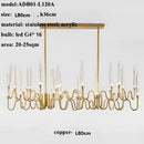 GobekUsa Crystal Branch Chandelier: Nordic LED Pendant Light for Home Décor & Wedding Lighting