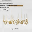 GobekUsa Crystal Branch Chandelier: Nordic LED Pendant Light for Home Décor & Wedding Lighting