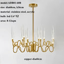 GobekUsa Crystal Branch Chandelier: Nordic LED Pendant Light for Home Décor & Wedding Lighting